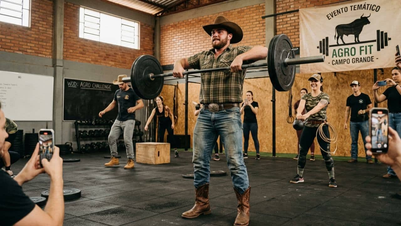 Crossfit no agro vira sensação em Campo Grande com chapéu, bota e fivela