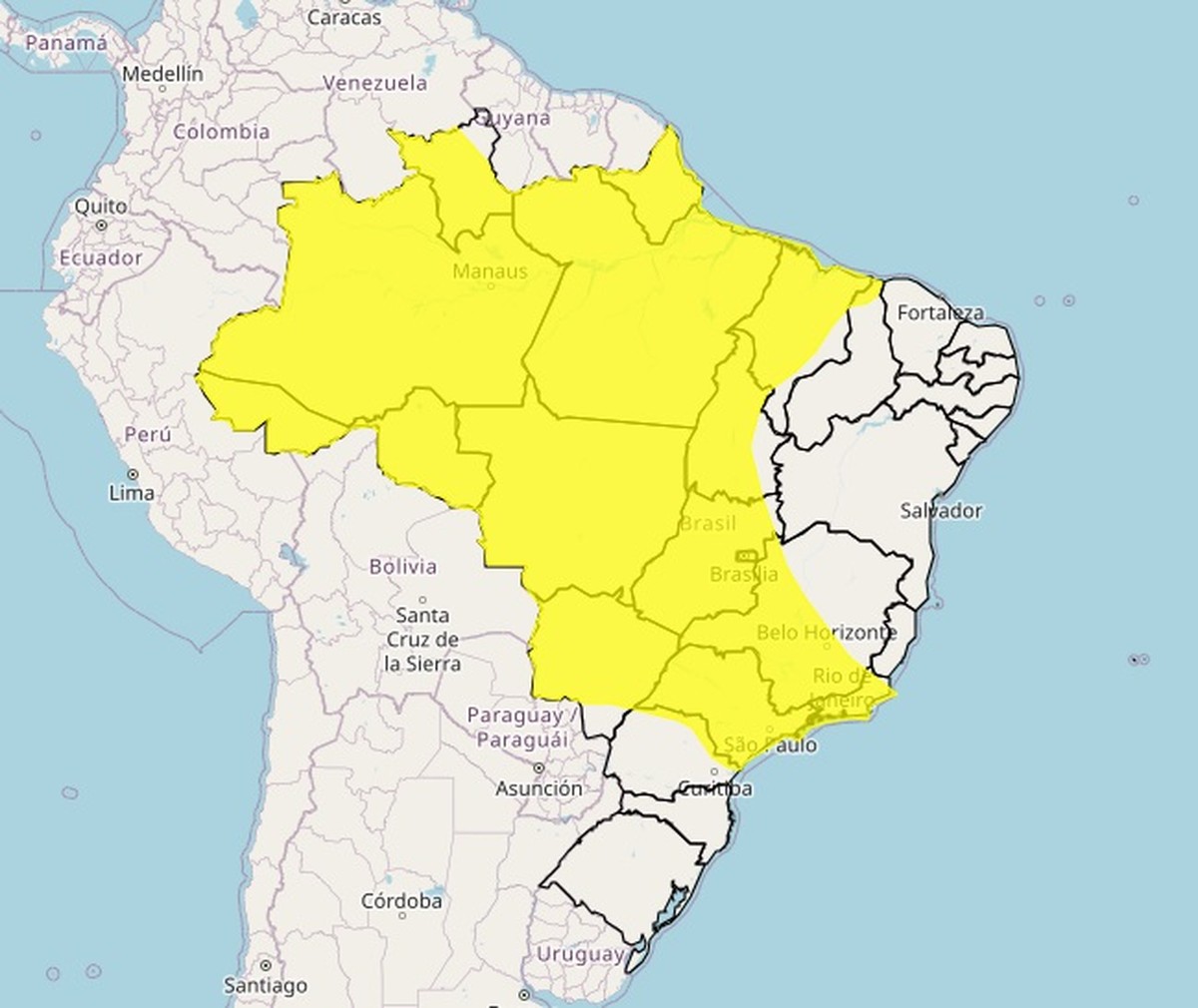 "Chuva Forte e Ventos Intensos: Alerta do Inmet para a Semana em Grande Parte do Brasil"