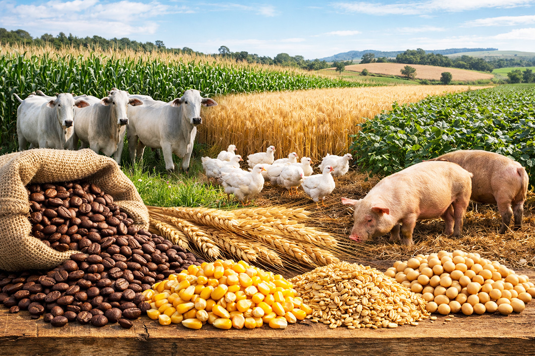 "Panorama Agropecuário: Café em Alta, Proteínas Animais Estáveis e Grãos Sob Pressão no Brasil"