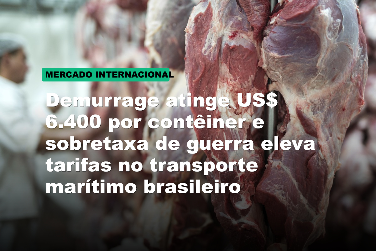 Demurrage atinge US$ 6.400 por contêiner e sobretaxa de guerra eleva tarifas no transporte marítimo brasileiro