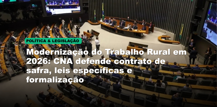 Modernização do Trabalho Rural em 2026: CNA defende contrato de safra, leis específicas e formalização