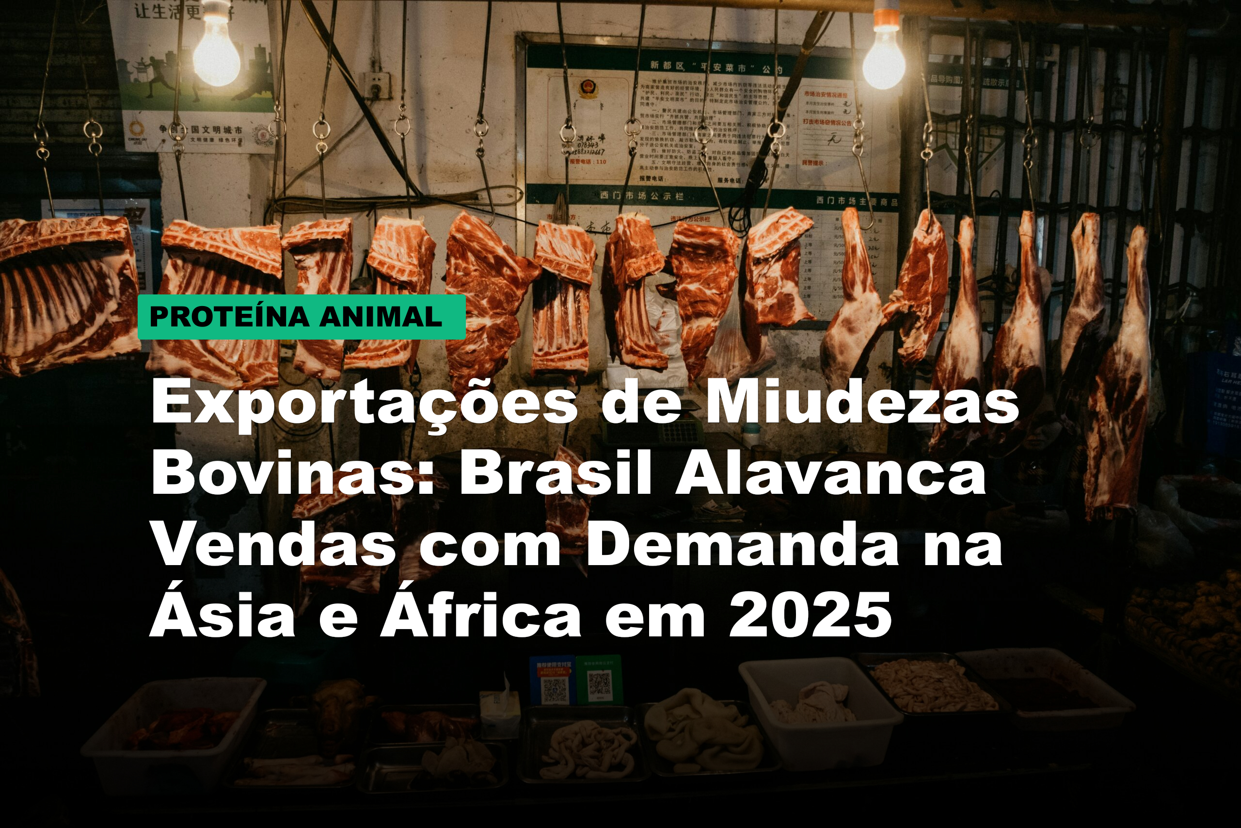 Exportações de Miudezas Bovinas: Brasil Alavanca Vendas com Demanda na Ásia e África em 2025