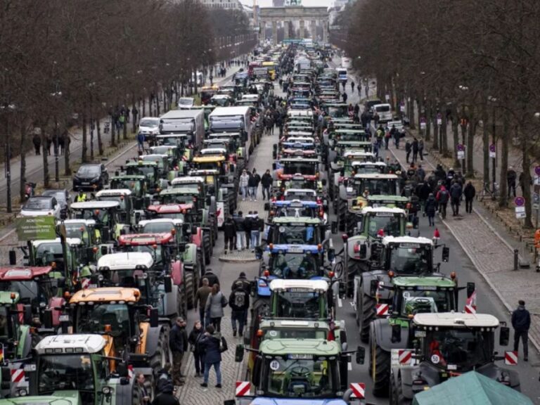 Produtores alemães protestam em Berlim