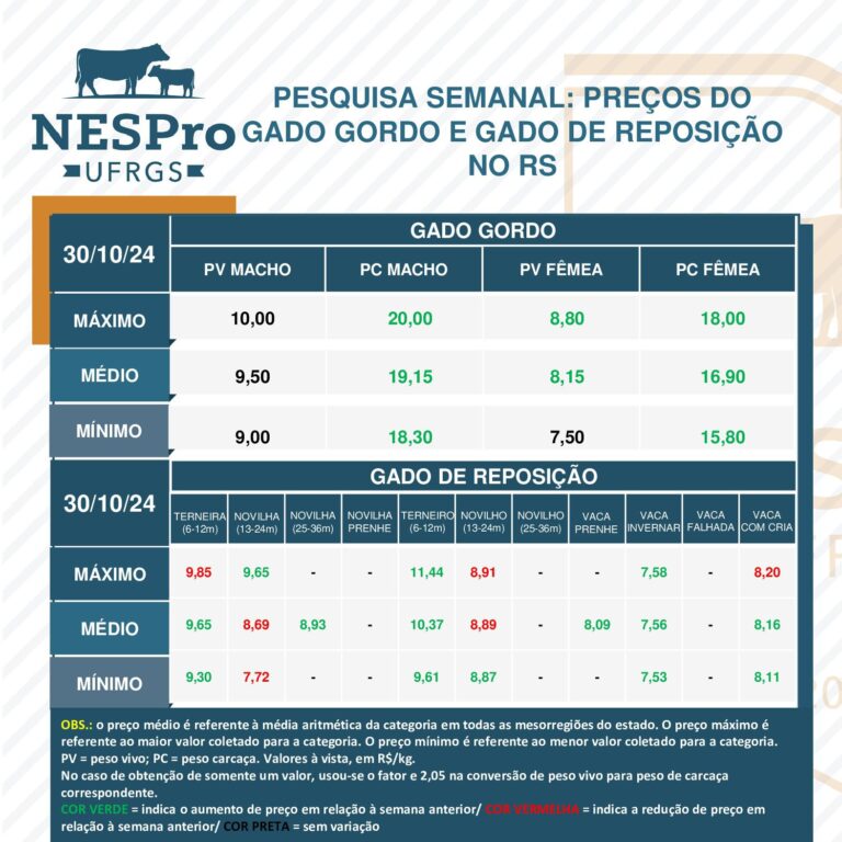 Boi gordo com aumento generalizado no Rio Grande do Sul